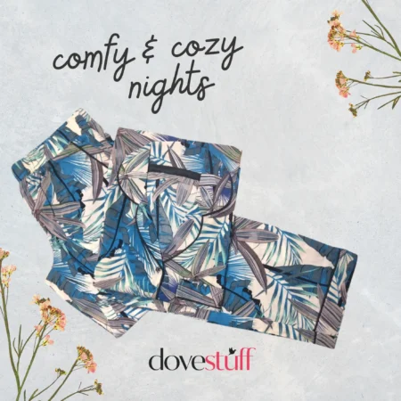 blue leaf pajama set