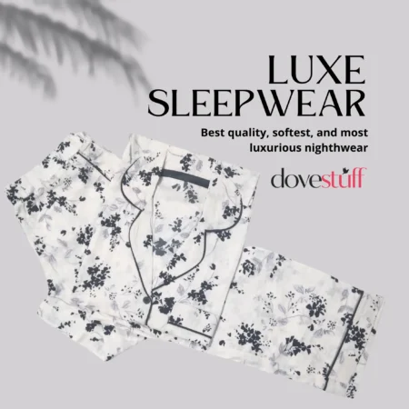 negro flower pajama set