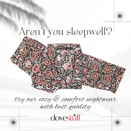 black flowers pajama set